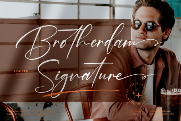 Brotherdam Signature: A Graceful Script Font for Thoughtful Design