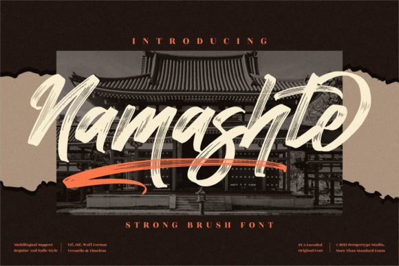 Namashte: A Bold Brushed Script Font for Campaign Headlines