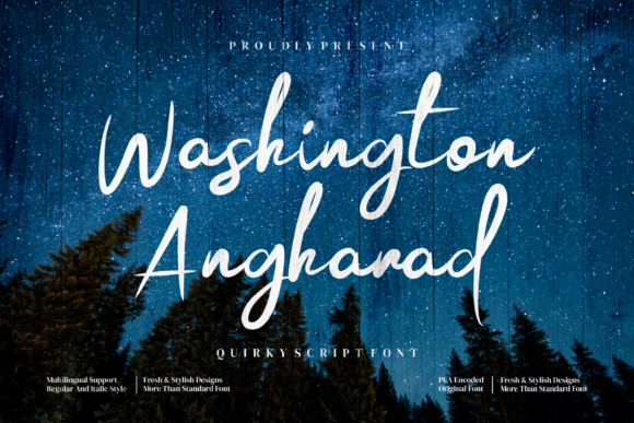 Washington Angharad: A Refined Script Font for Digital Brand Moments